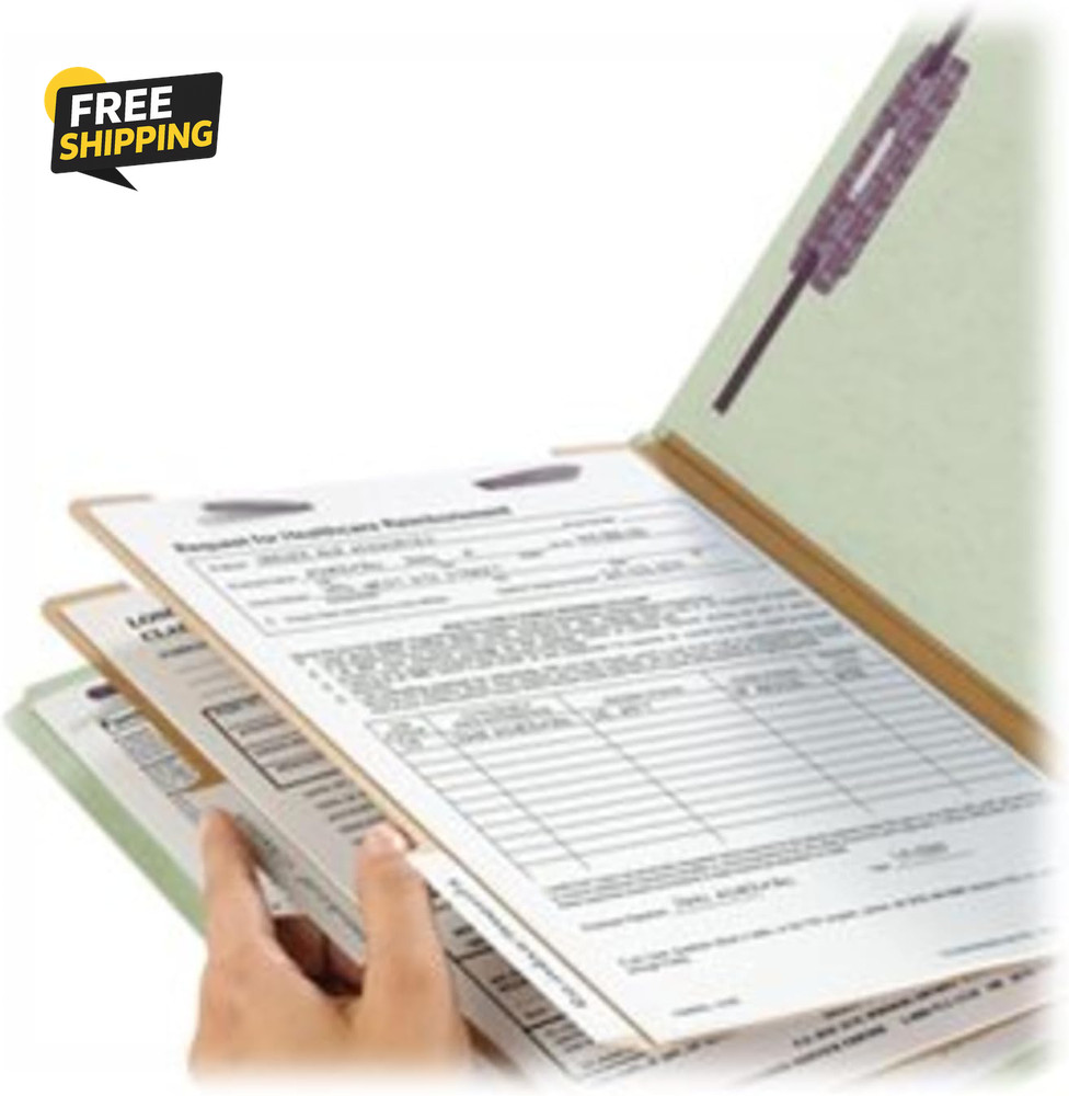 Pressboard Classification File Folder with Safeshield Fasteners, 2 Dividers