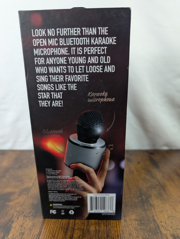 iJoy Open Mic Bluetooth Speaker & Karaoke Microphone Silver & Black *NEW*