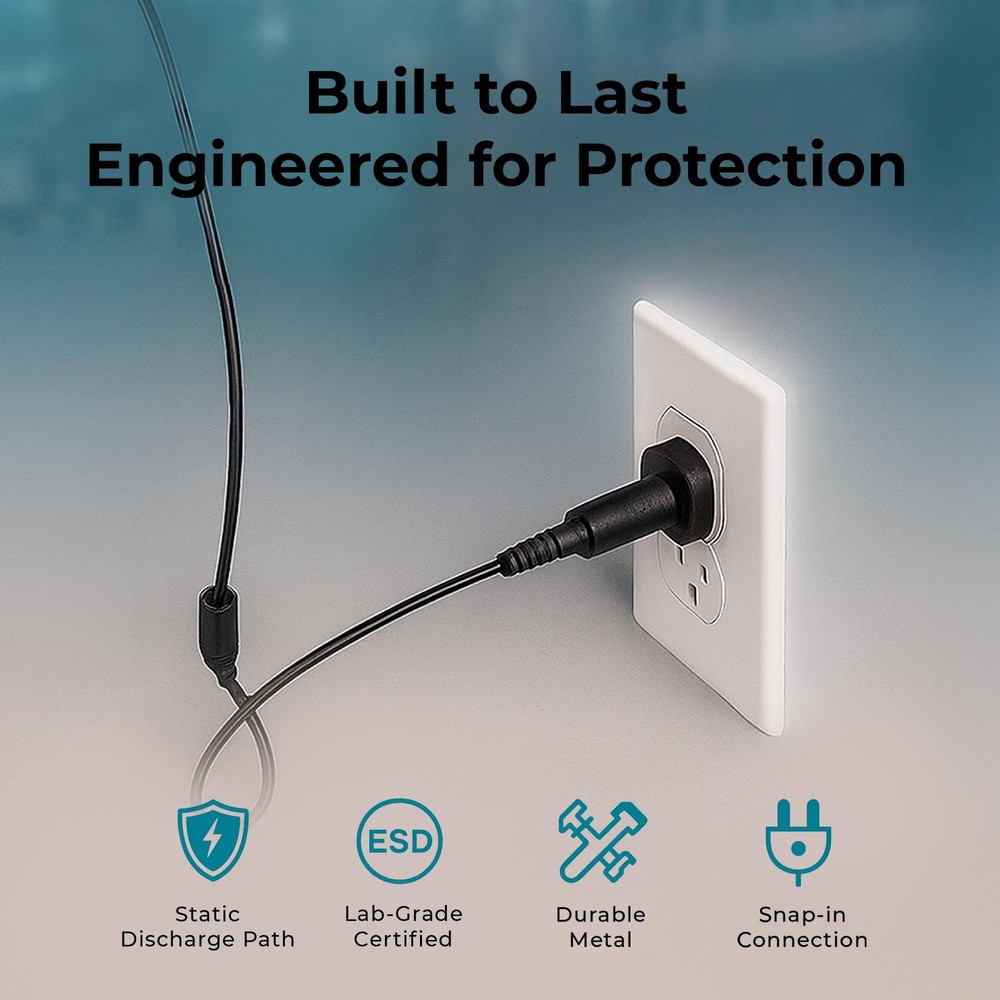 StaticTek Banana Jack Ground Plug Adapter – Anti-Static ESD 1 Unit, Black