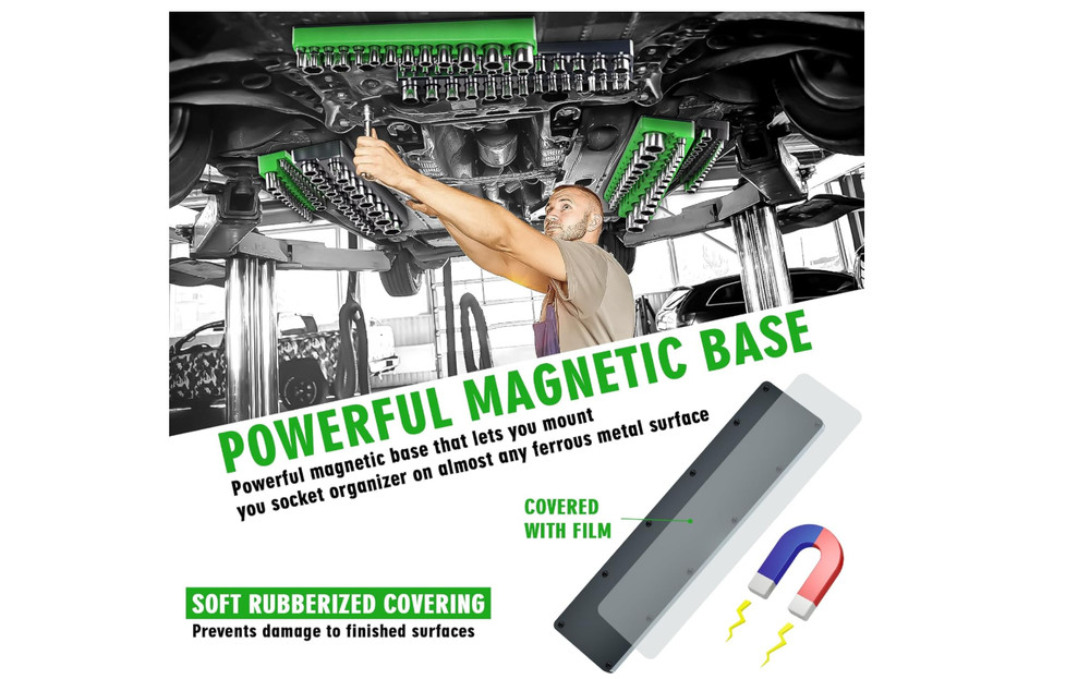 Magnetic Socket Organizer Holder Set For Tool Box Drawer, Toolbox Organization I