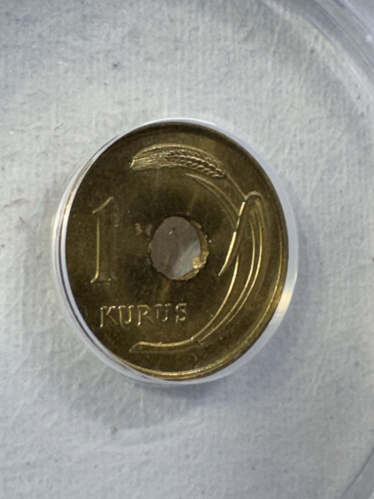 1949 Turkey 1 Kurus Graded MS 67 by ANACS