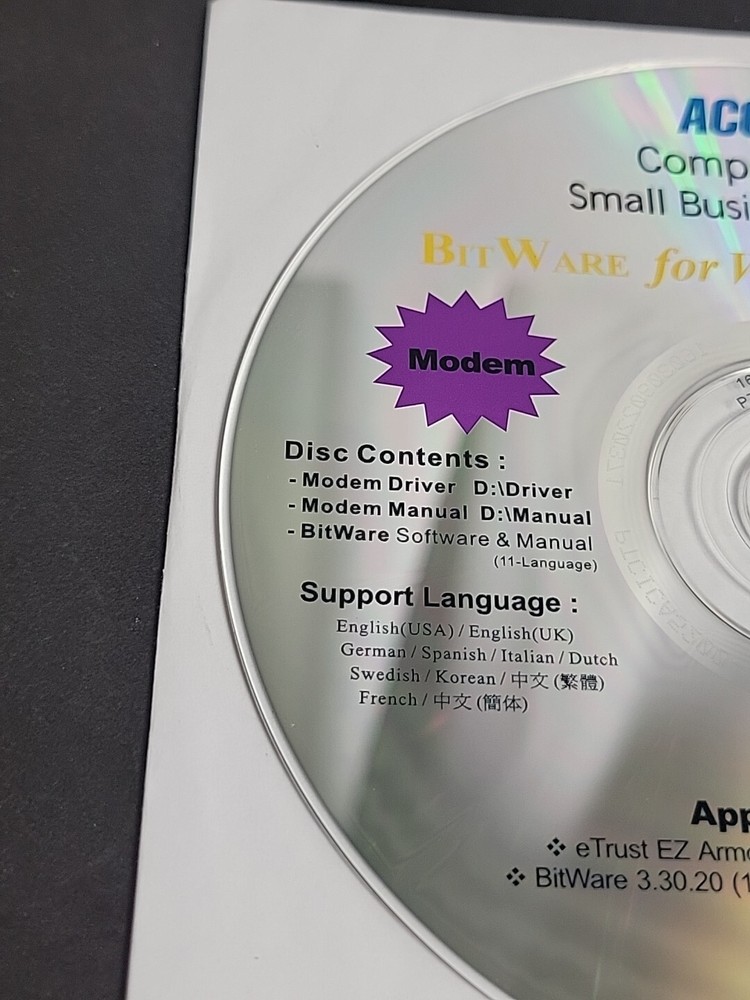 Computer Associates BitWare for Windows 95/98/NT/2000/ME/XP CD-ROM Modem
