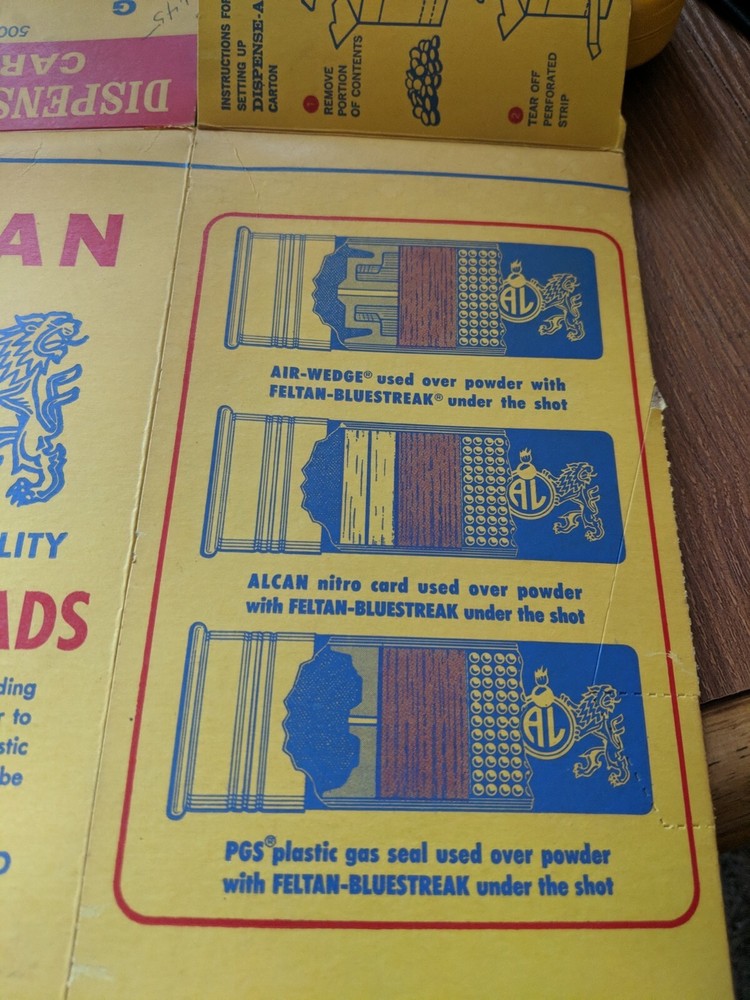 Empty COLLECTABLE BOX ALCAN 12 GA. SHOTSHELL Wads