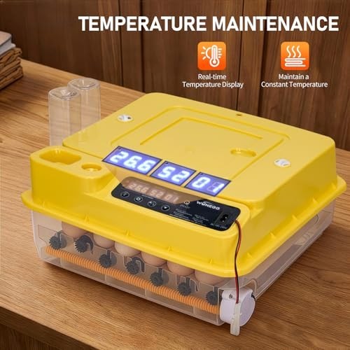 30 Egg Incubator with Humidity Display, Egg Candler, Automatic Egg Turner, for H