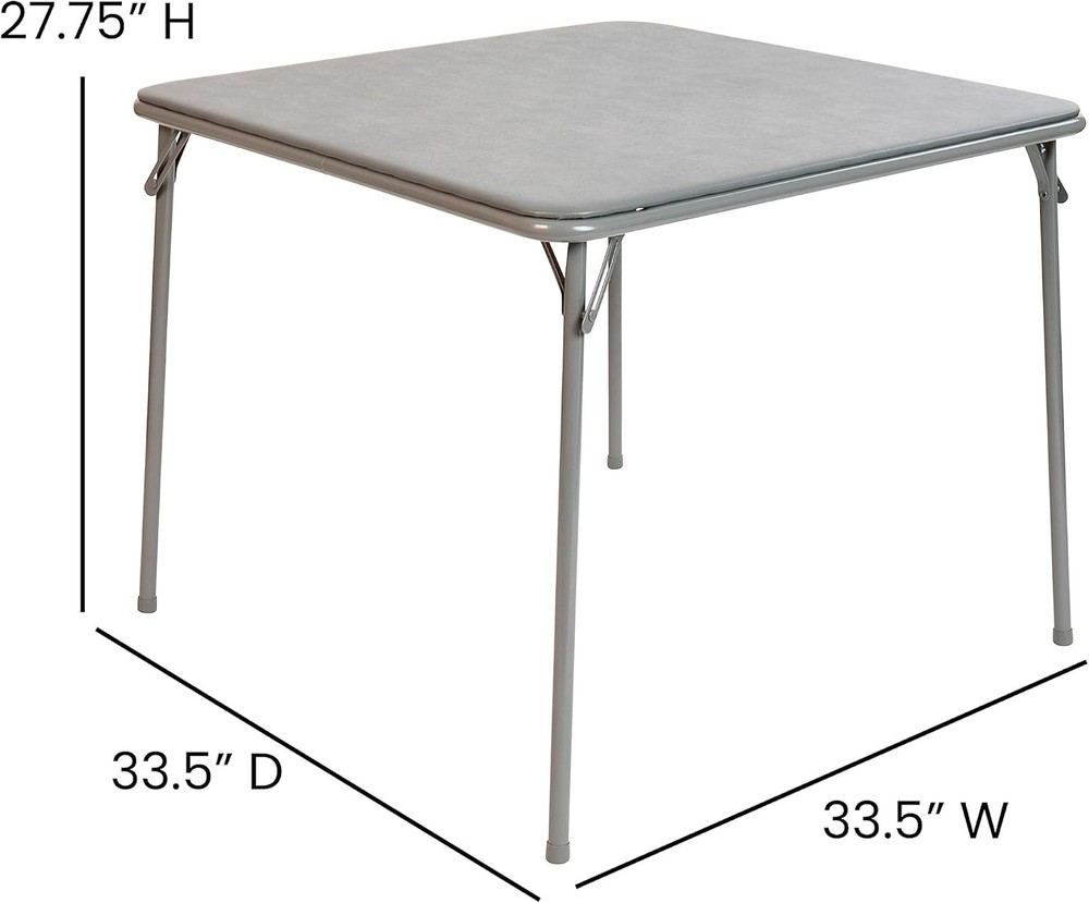 Madelyn 33.5" Square Folding Multipurpose Card Table W/ Padded Vinyl Top