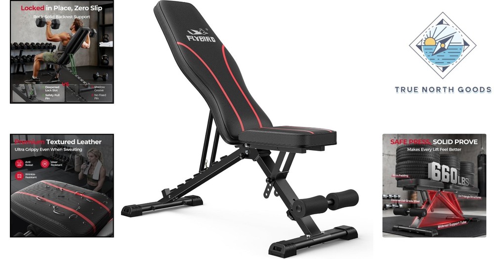 Versatile Adjustable Incline Weight Bench for Full Body Workouts - 600 lbs Limit