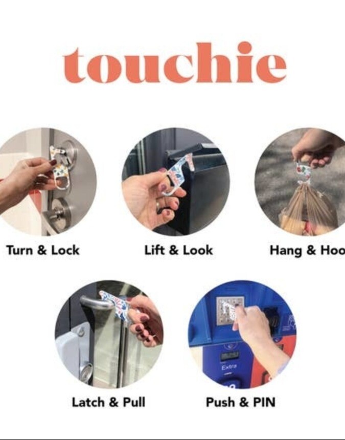 Touchie No Contact Tool Keyring Floral