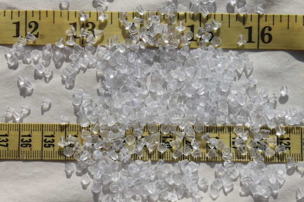 50 pc 4mm Clear Rubber Silicone Plastic Earring Backs Stopper Post Nut,# 115
