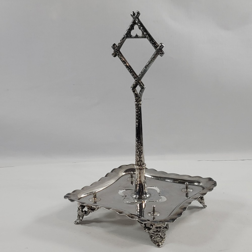 Vintage Silver Plated Egg Cruet Stand