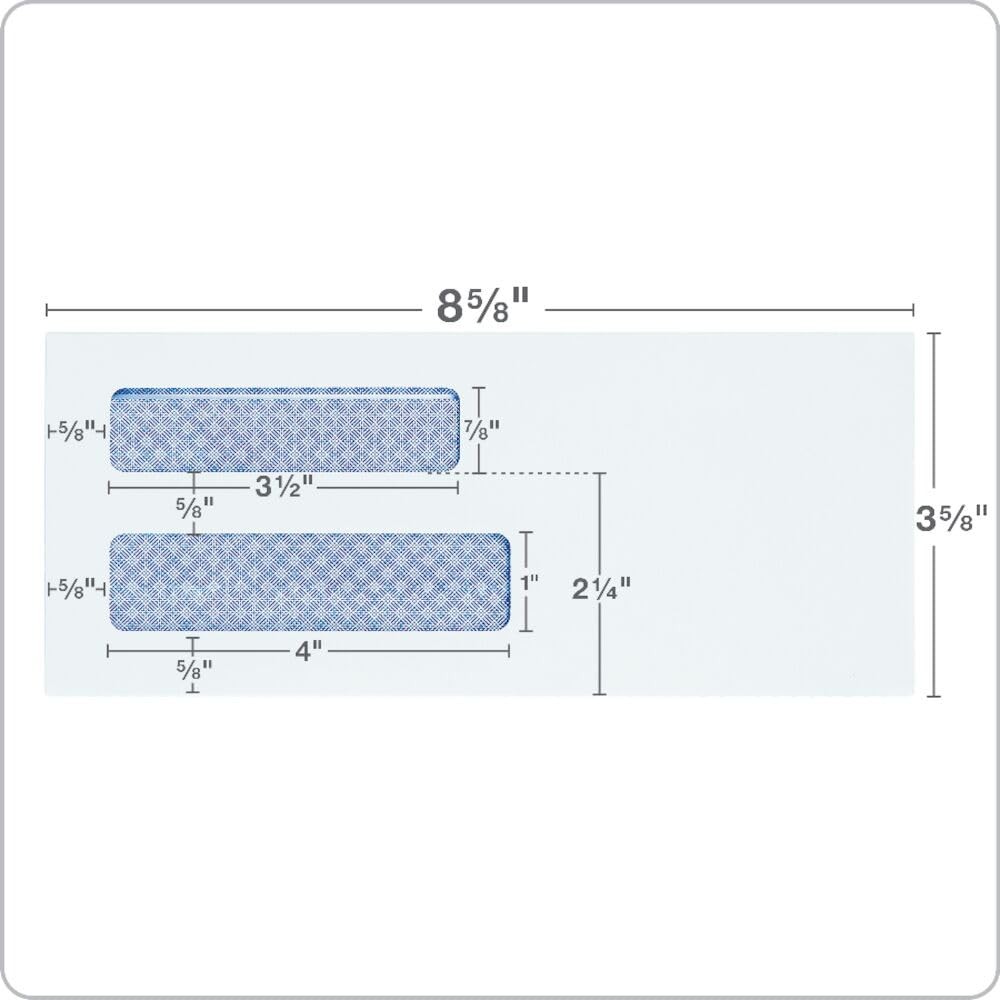 Quality Park 8 5/8 Double-Window Security Envelopes, Self-Sealing, Tamper