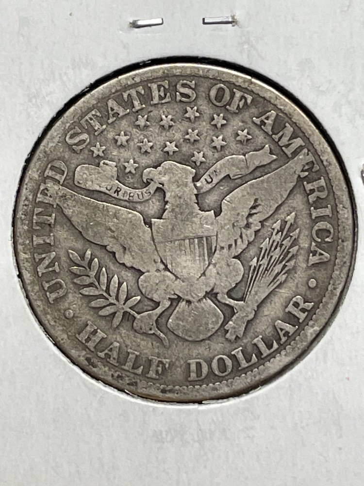 1908 Liberty Barber 90% Silver Half Dollar Good+ #22.