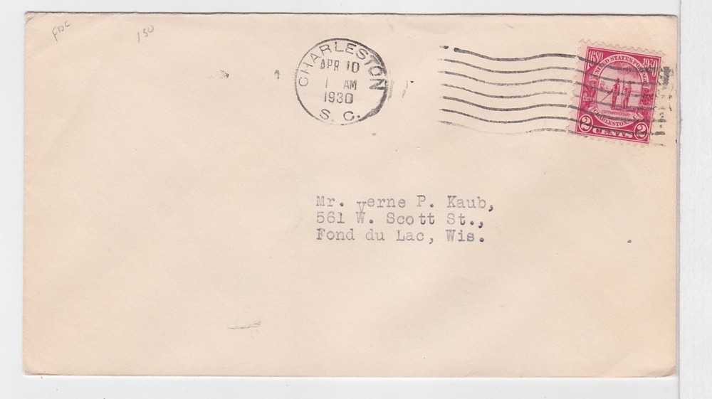 TurtlesTradingPost-  Charleston 260th Anniversary #683 FDC 1930
