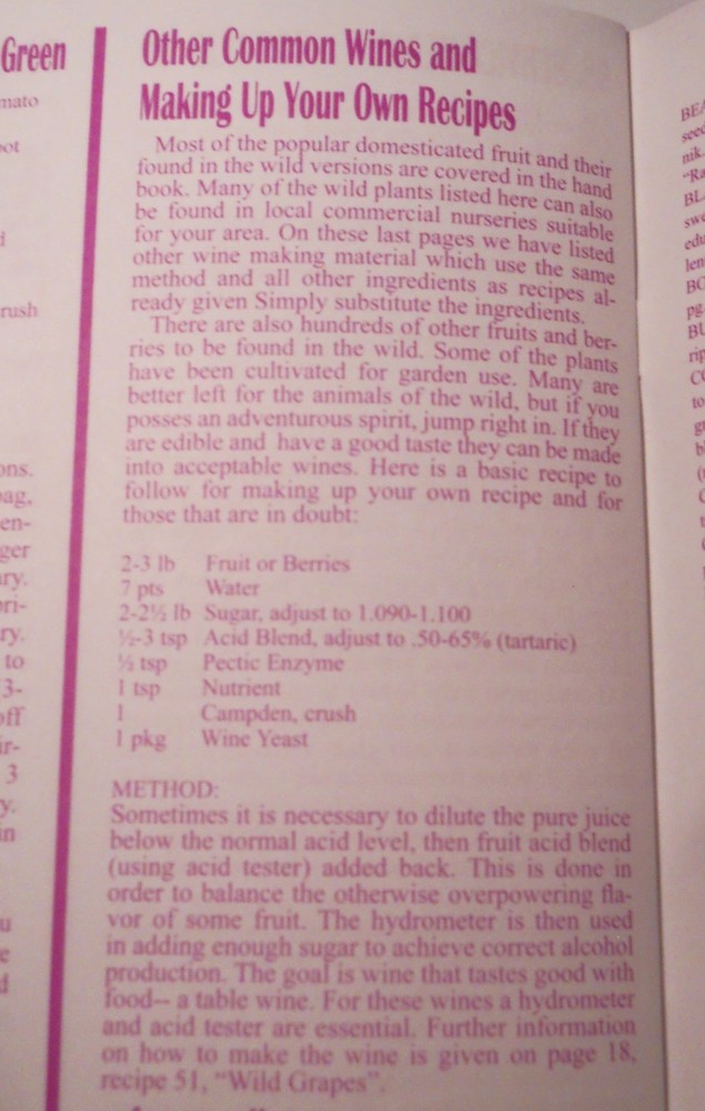 WINE RECIPE BOOK WINEMAKERS RECIPE HANDBOOK - MAKE OVER 100 PROVEN TESTED WINES