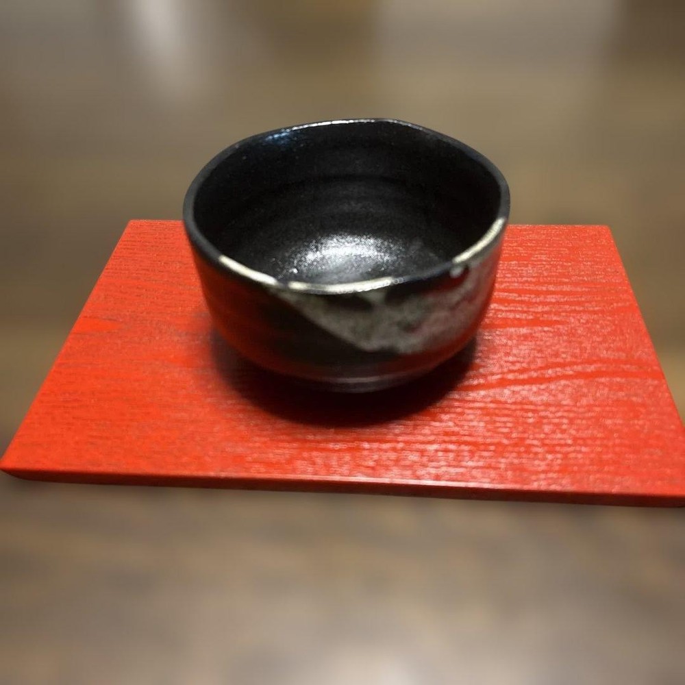 Tea Utensils black wave pattern