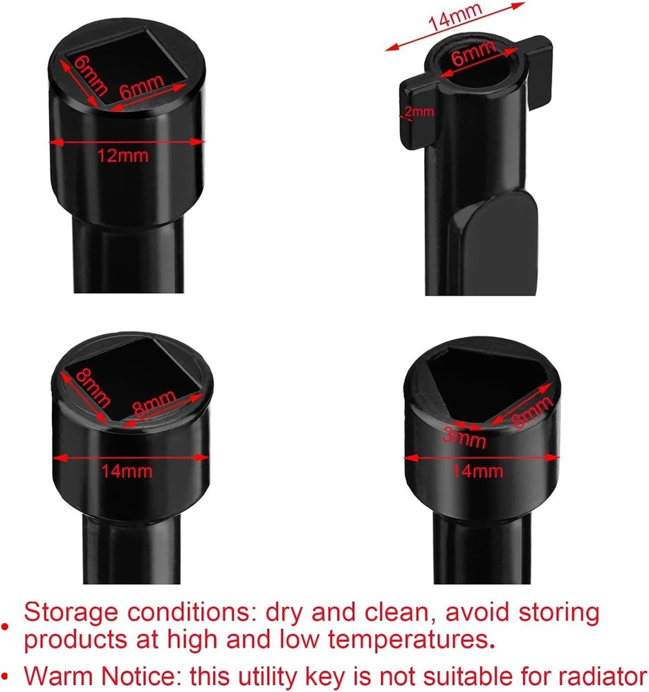 Durable Black Utility Key - 4-Way Zinc Multi-Functional Tool for Home & Office
