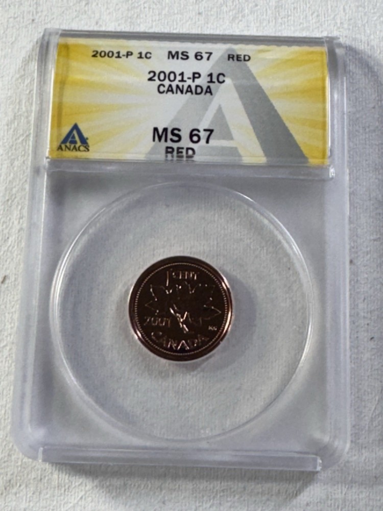 2001-P Canada 1 Cent Graded MS 67 RD by ANACS