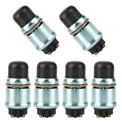 GAGIRS 6pcs 20A 12V/24V Starter Switch Push Button, Waterproof Horn Button