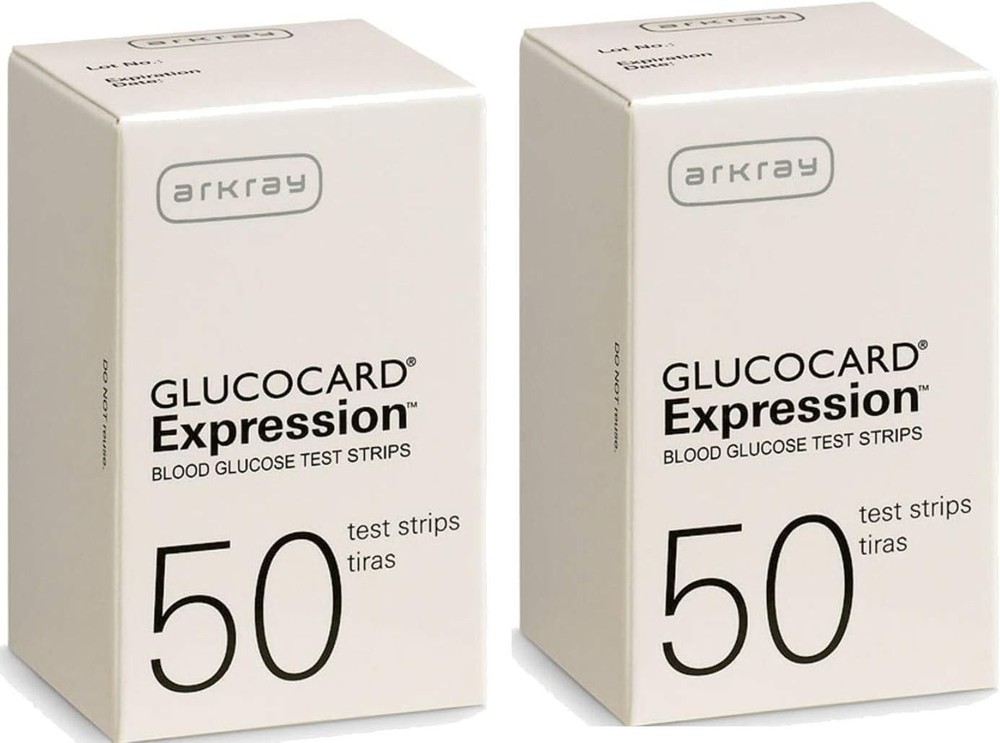 ARKRAY GLUCOCARD Expression Blood Glucose Test Strips, No Coding, 600 Test Strip