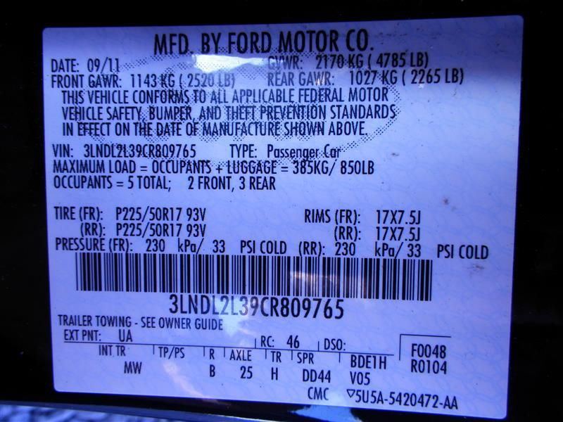 INFO-GPS-TV SCREEN FRONT WITHOUT NAVIGATION SYSTEM FITS 11-12 MKZ 1002727