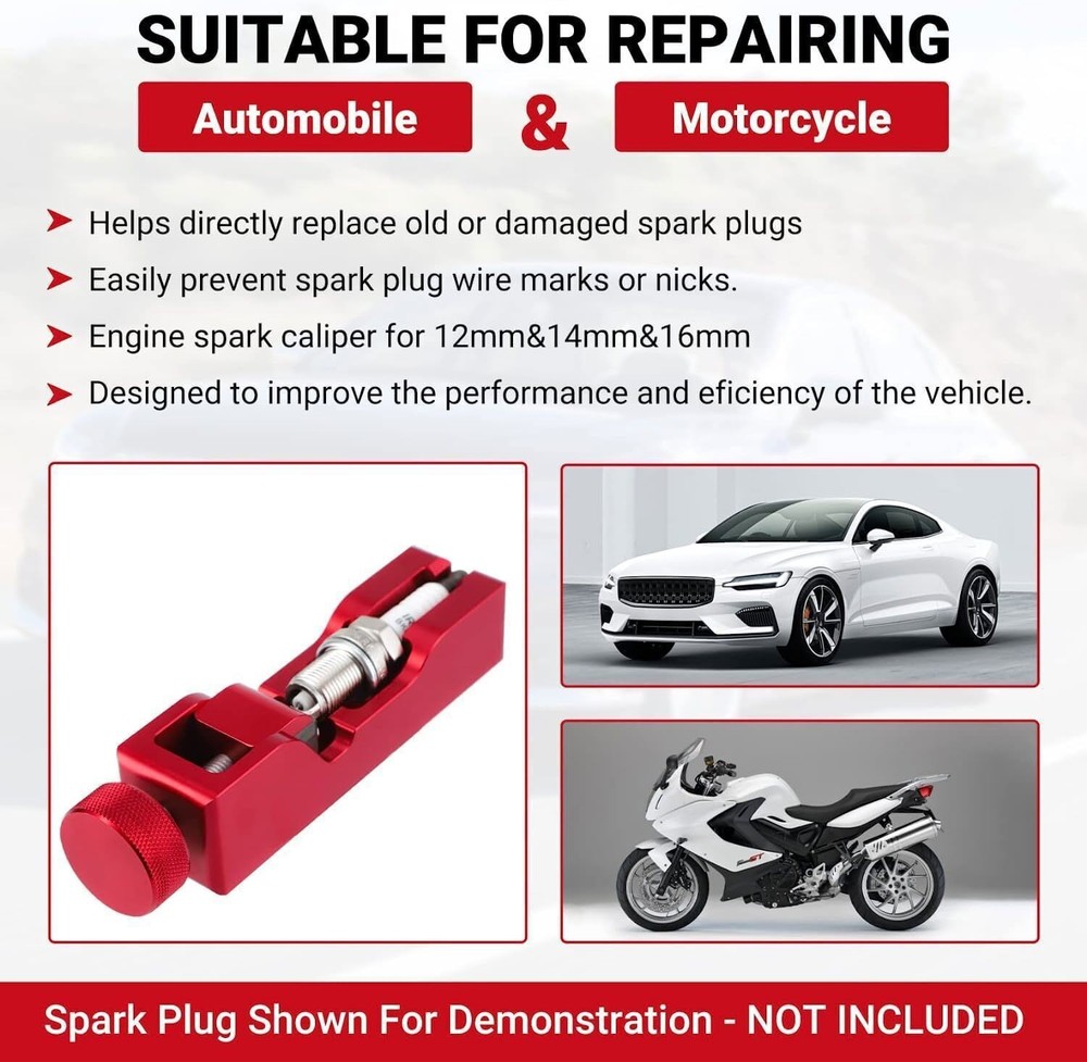 Matte Engine Spark Plug Gap Tool Gapping Gapper 10mm 12mm 14mm 16mm Universal