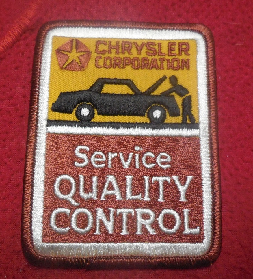 NOS 1980`s Chrysler Corp, Service Quality Control service technician patch