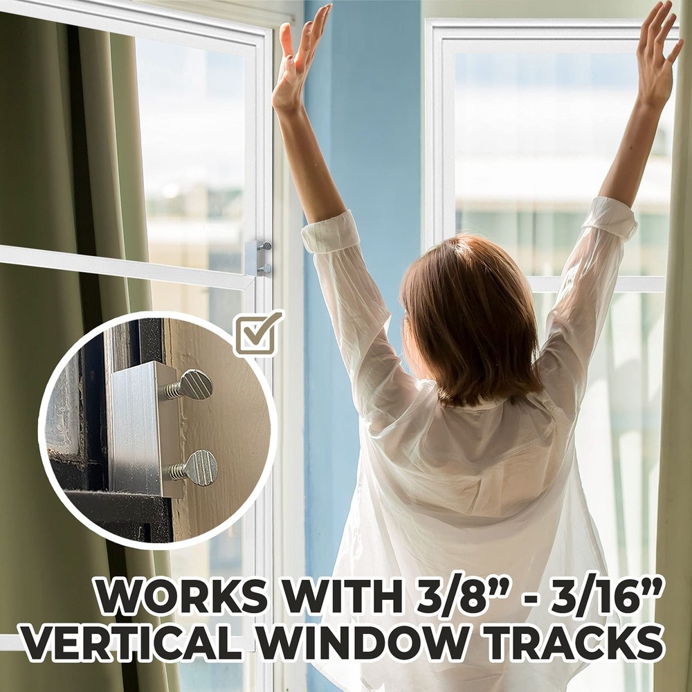 Window Locks, 10 Pack for Vertical and Horizontal Large, Metal - Large