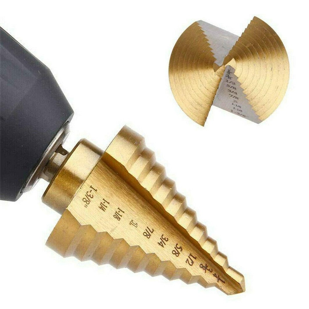 Titanium Step Drill Bit, Zhushan High Speed Steel 10 Steps