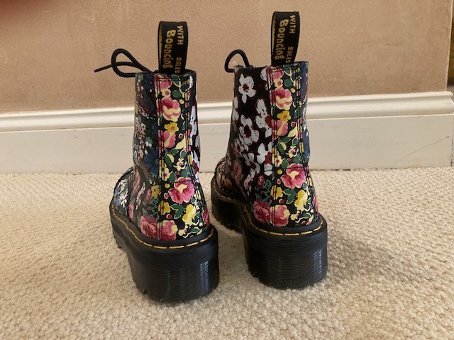 Doc Martens Sinclair Floral Mash Up Platform Boots Perfect Condition