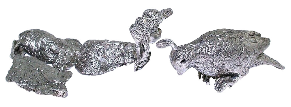1 4/5 Inch 43 Gram 1.5 Ounce Solid Casted Quail Sterling Silver EBS9448/102224