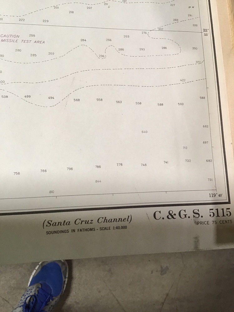 C&GS Chart Santa Cruz Channel 1966. Map