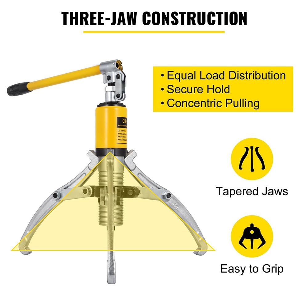 VEVOR Hydraulic Gear Puller, 15 Ton Max. Capacity Hydraulic Puller, 2 or 3 Ja...