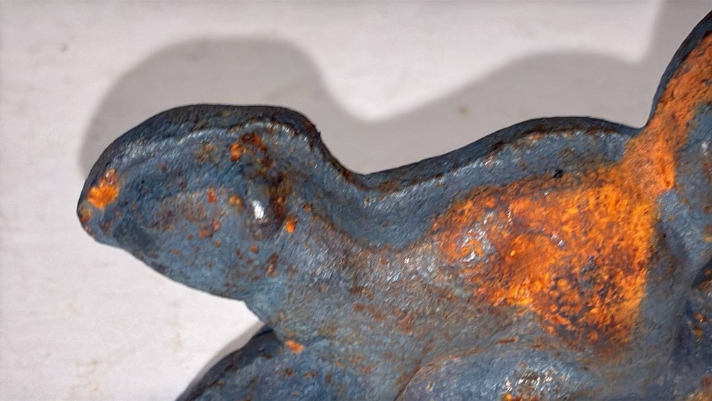 Vintage John Wright Heavy Cast Iron Squirrel / Chipmunk Bottle Opener