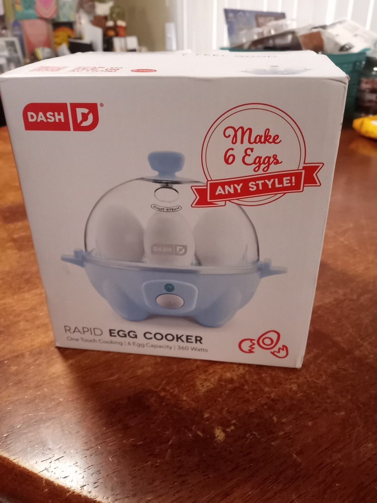 Dash Rapid 6 Egg Cooker Light Blue Make Breakfast Fast Poached Boiled Deviled