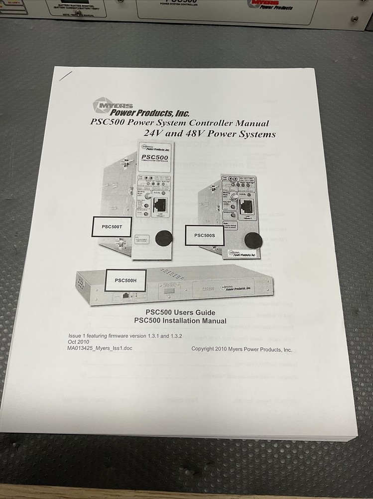 Myers Power Products PSC500 Power System Controller/GAR892