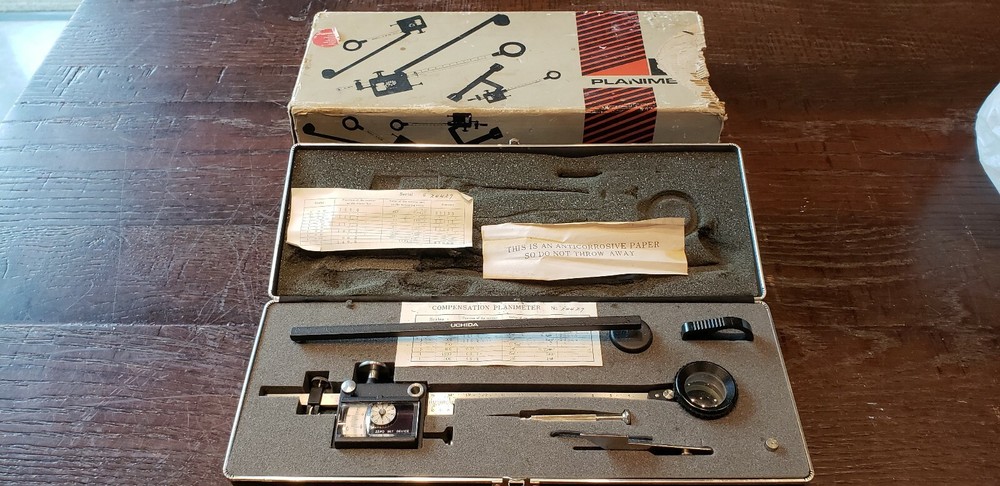 Mint Uchida Zero Setting Device Polar Compensation Planimeter W/Optical Tracer