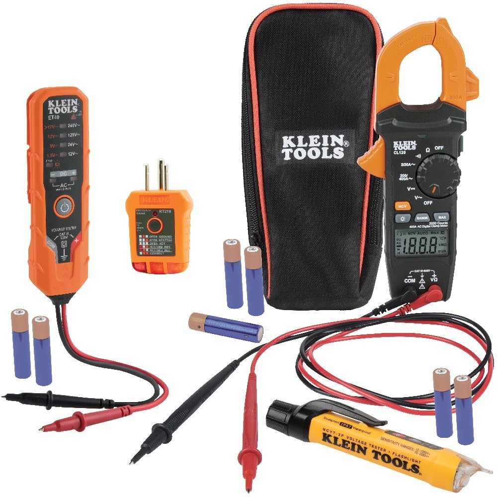 Electrical Voltage Kit Clamp Meter Testers Leads Pouch Batteries