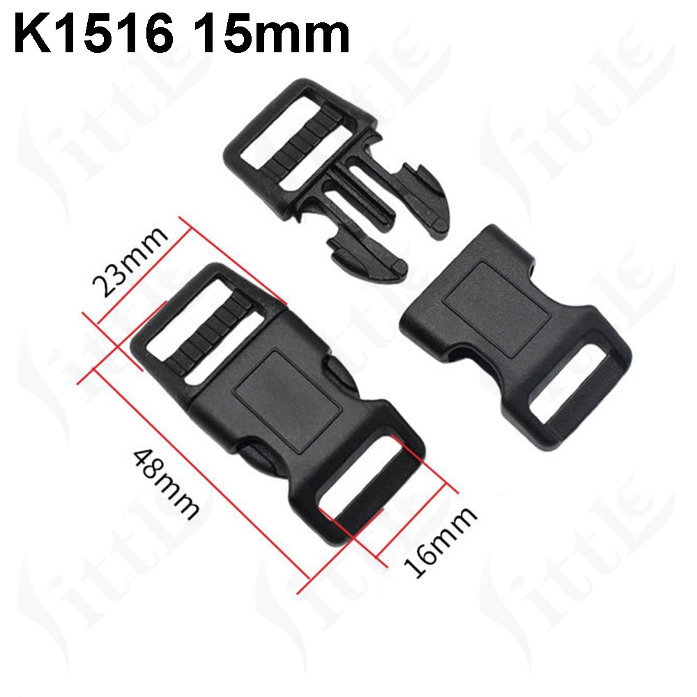 Black Plastic Webbing Strap Backpack Buckle Side Release for Pet Traction Rope