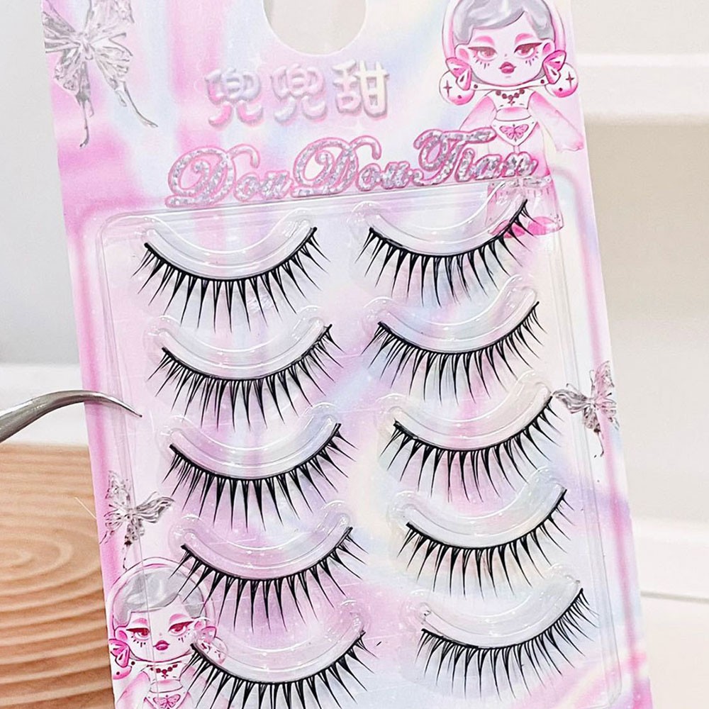 Plastic Band False Eyelashes Set Easy Application Natural Style 7-9-12mm