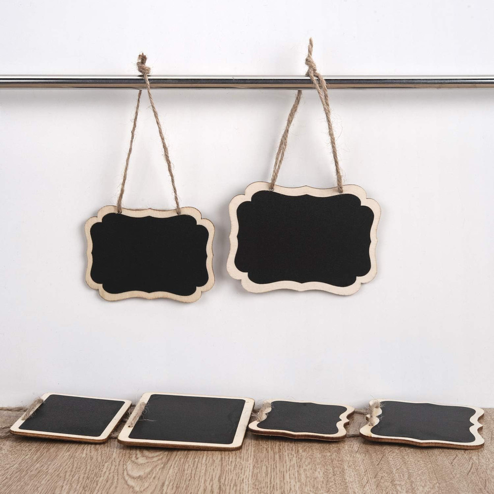 16 Pack Chalkboard Tags for Baskets with String, Mini Erasable Chalkboards wi...