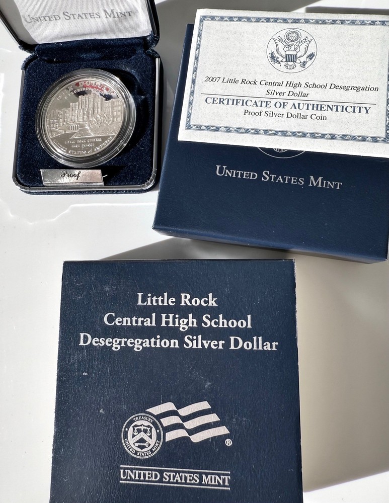2007 Little Rock Desegregation Commemorative Silver Proof Dollar