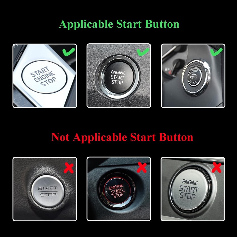 Bee Car Accessories Engine Start Button Decoration Ring Silver Silver Ring