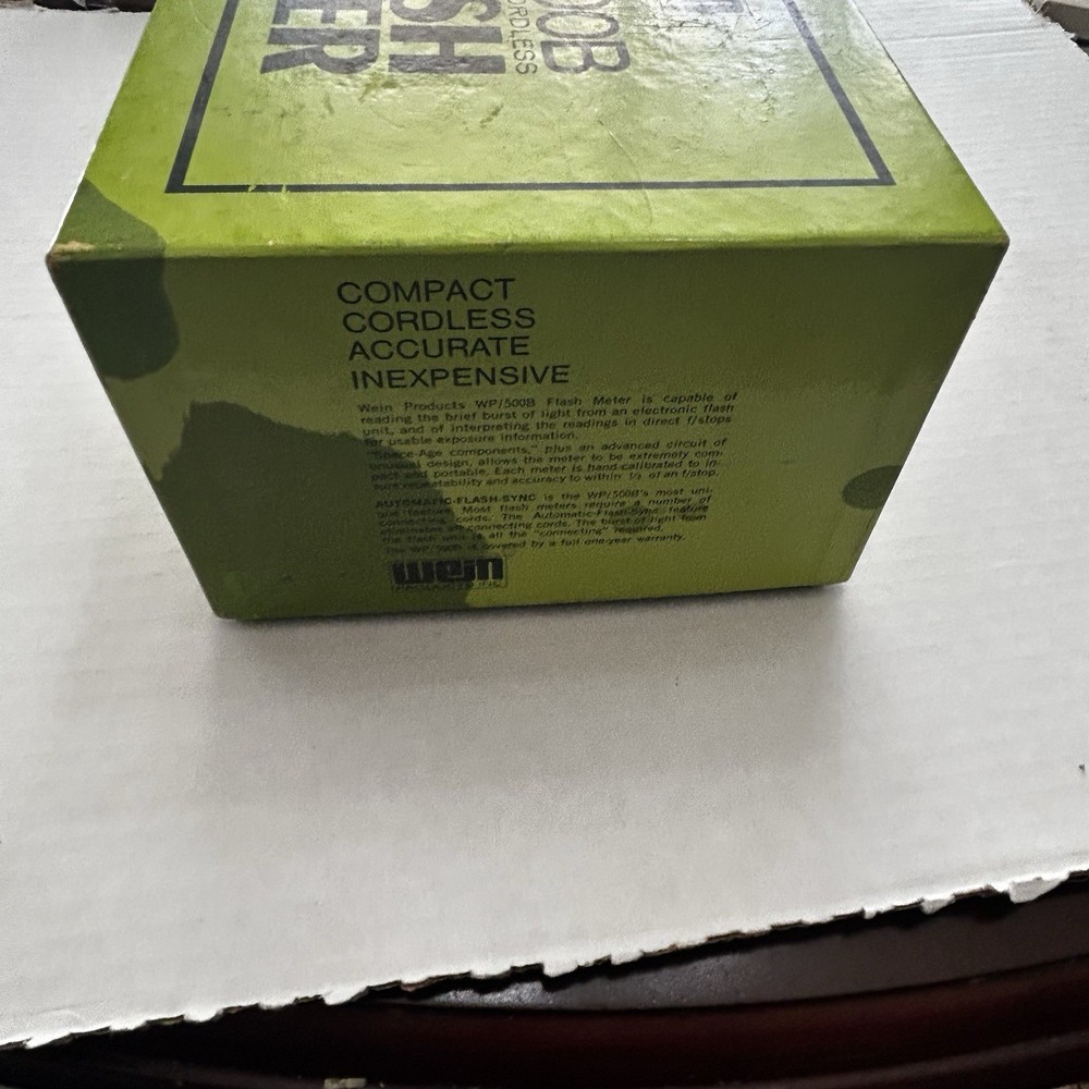 Wein WP/500B flash meter. NOS. With instructions, box & new battery.