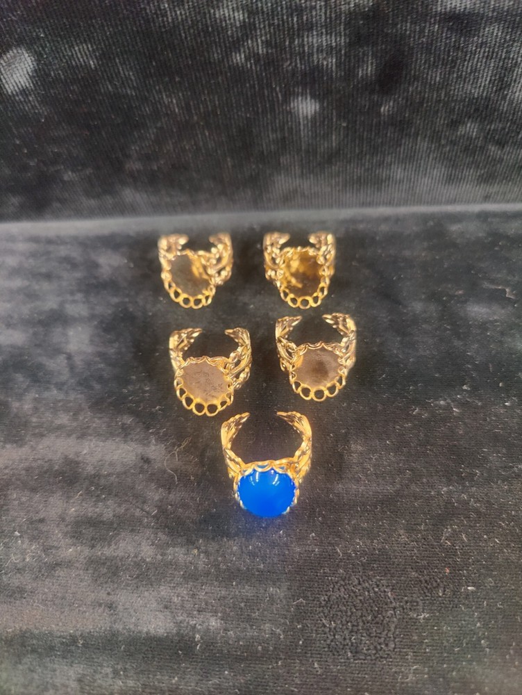 5pcs 13x18mm Cabochon Ring Settings Gold Plated