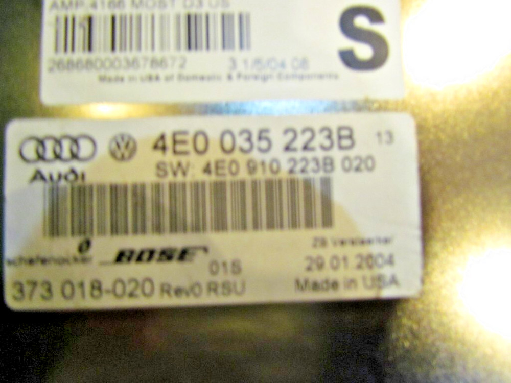2004 Audi A8L D3 Amplifier 4E0 035 223B