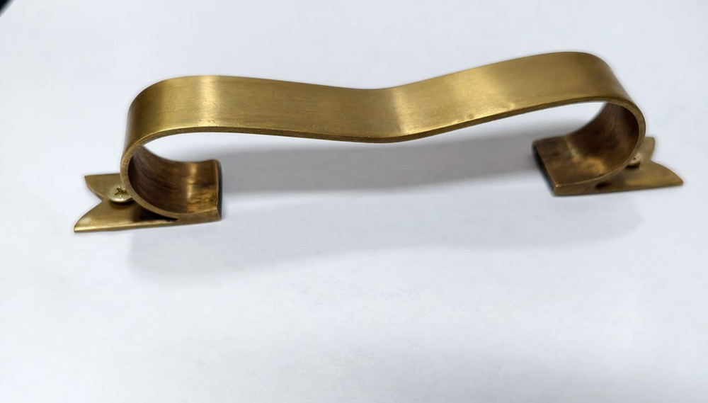 6 D PULL 6" handle heavy ribbon solid heavy brass old style kitchen GRAB 15 cm