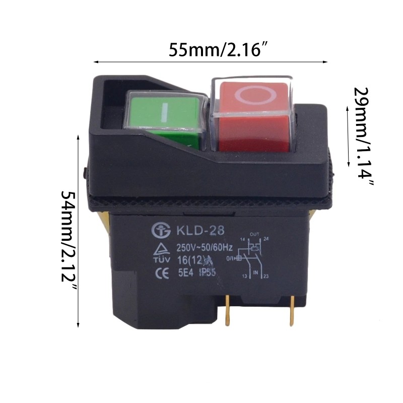 4 Pin 16A Push Button Switch Industrial Electromagnetic Pushbutton Switch