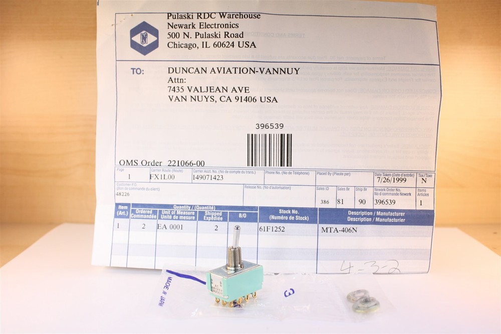 Alco MTA406N Toggle Switch