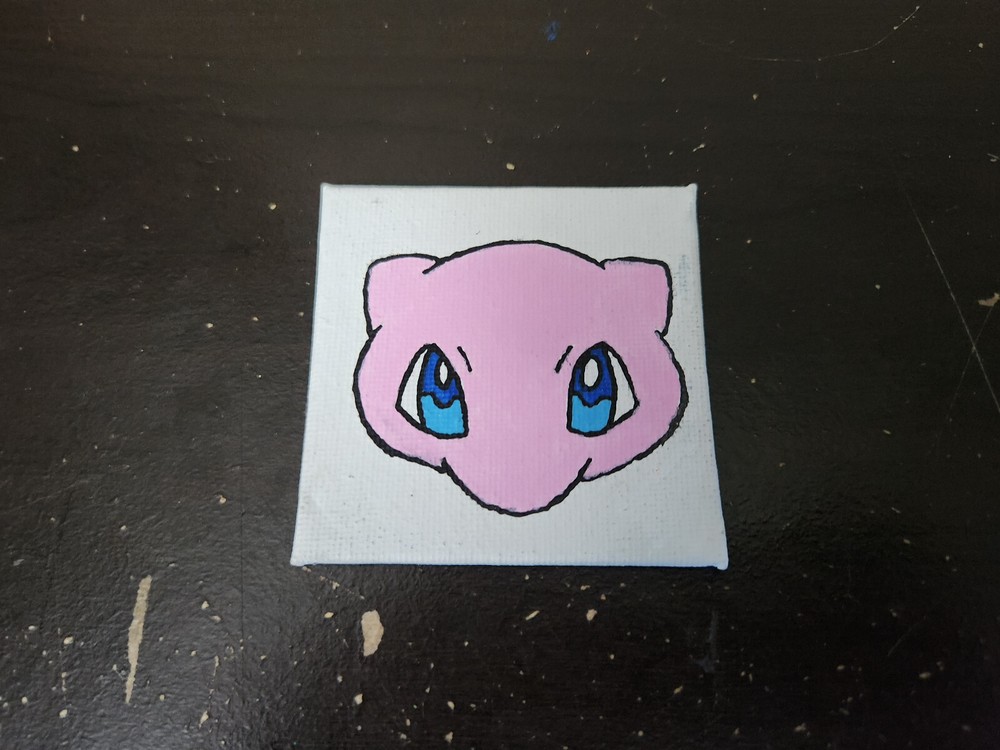 Handpainted Canvas Panel Magnet Mew (*FAST SHIPPING!*)