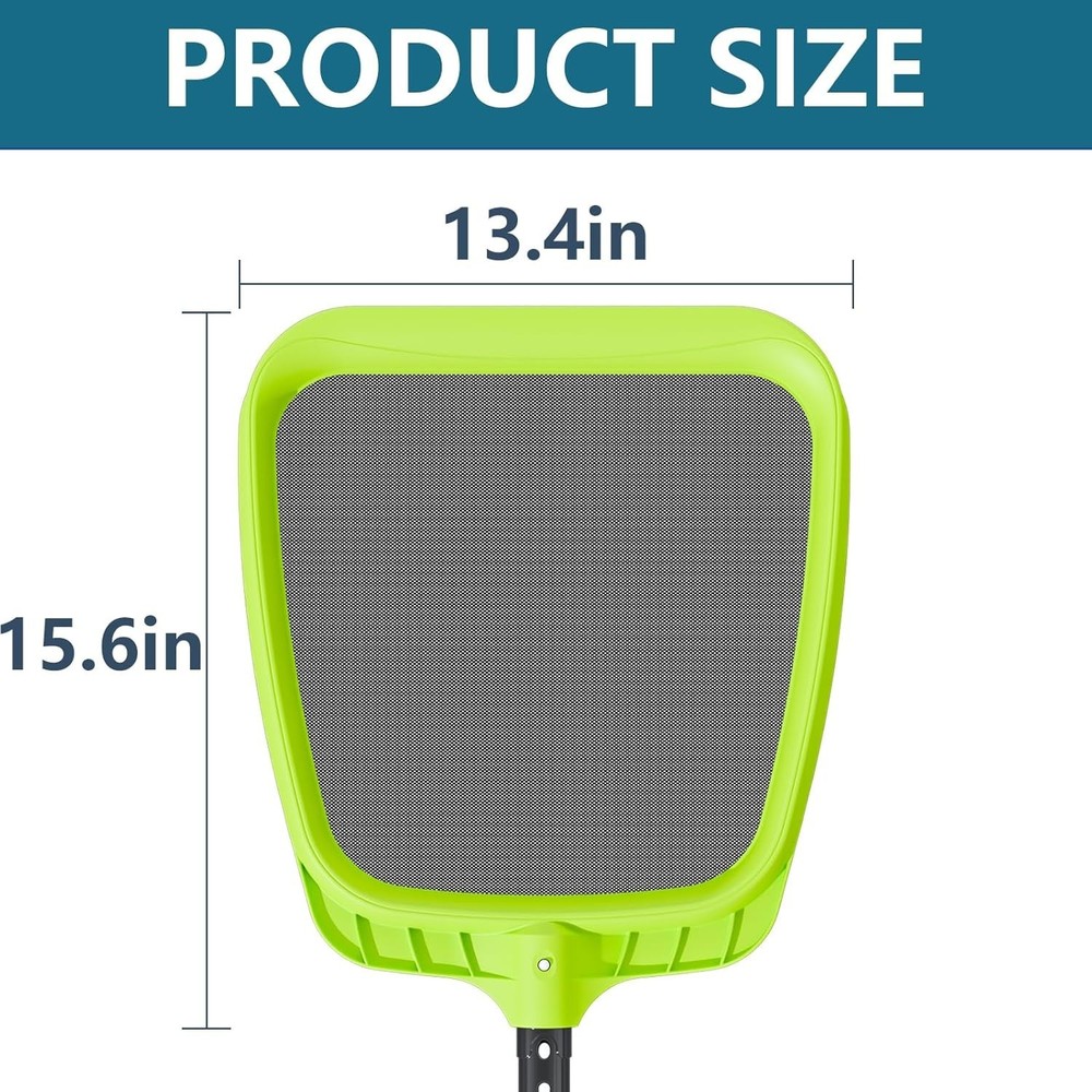 Pool Skimmer Net - Professional Heavy Duty Reinforced Frame Nylon Flat Leaf Rake