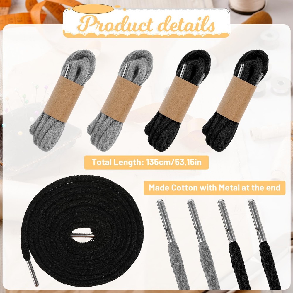 4 Pcs Drawstring Cords Universal Replacement Drawstring for Sweatpants 53 Inc...